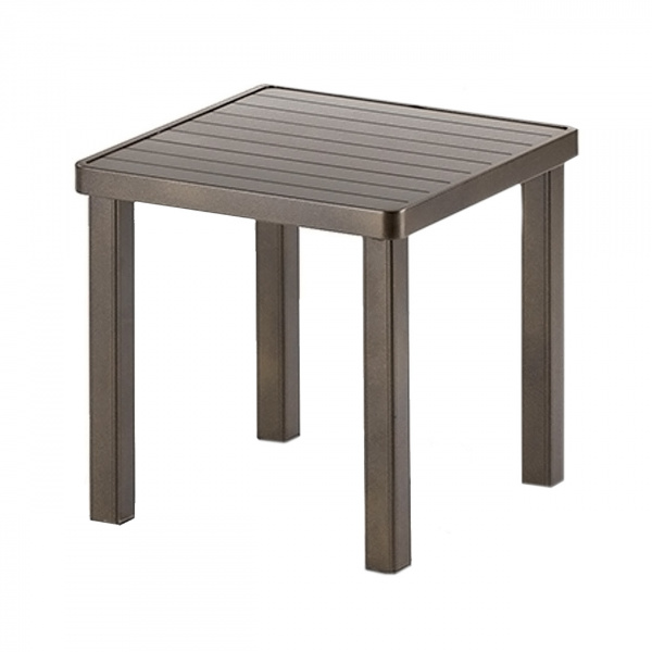 371W Aluminum Slat Top Table 18" Square Aluminum Slat Top End Table