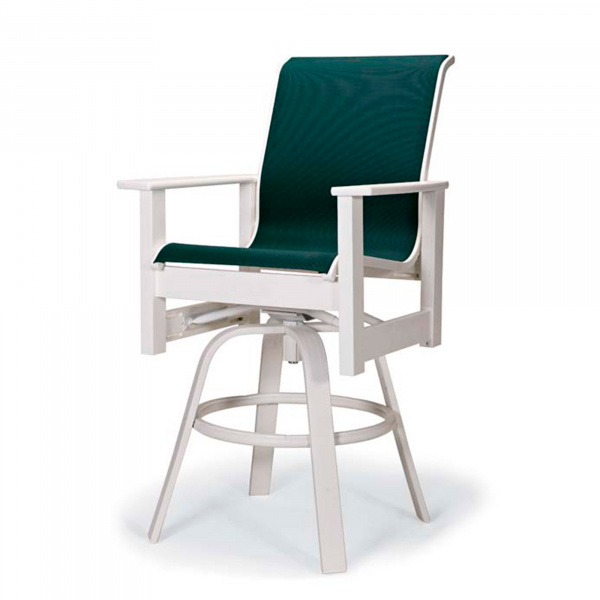 9586 Leeward Marine Grade Polymer Sling Balcony Height Swivel Arm Chair