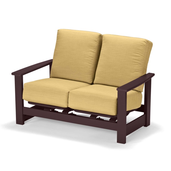 8646 Leeward Marine Grade Polymer Deep Cushion Two-Seat Loveseat with Independent Hidden Motion