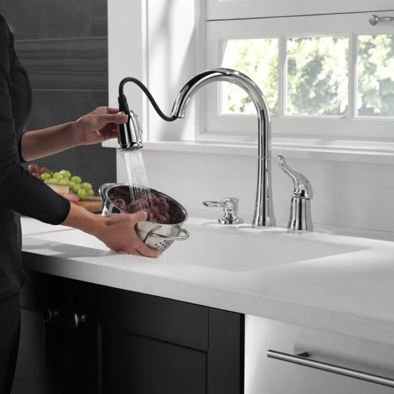 16970 Sd Dst Kate Single Handle Pull Down Kitchen Faucet With Soap Dispenser 4