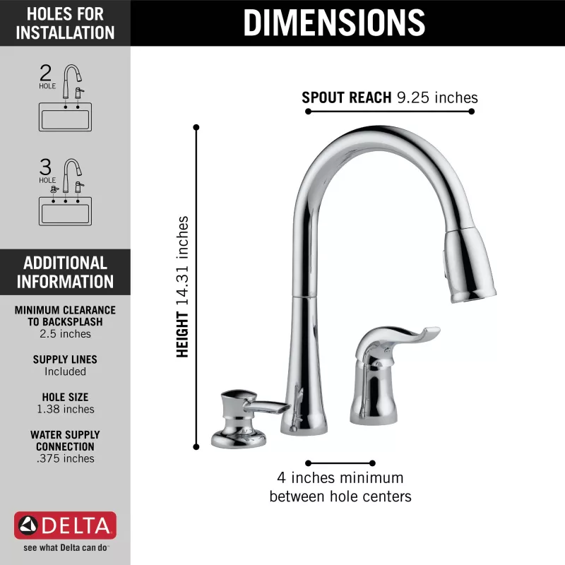 16970 Sd Dst Kate Single Handle Pull Down Kitchen Faucet With Soap Dispenser 6
