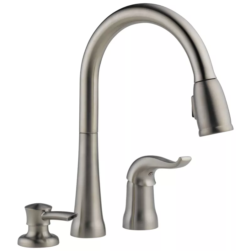 16970-SSSD-DST Kate Single Handle Pull-Down Kitchen Faucet with Soap Dispenser