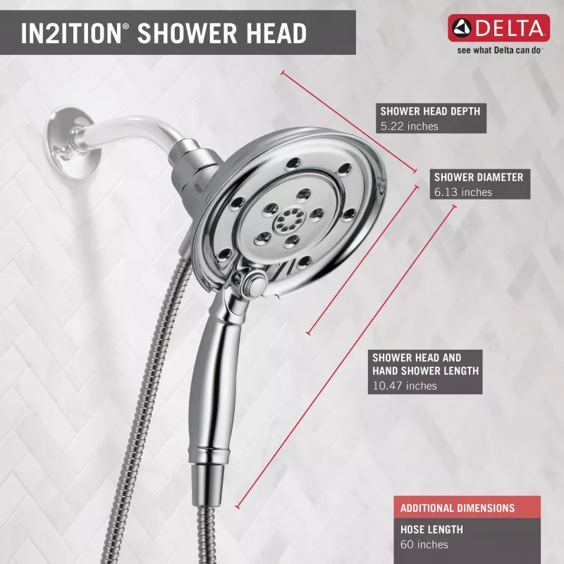 58471 Pk Universal Showering Components H2okinetic In2ition 4 Setting Two In One Shower 11