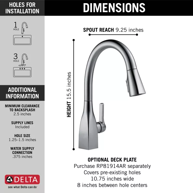 9183 Ar Dst Mateo Single Handle Pull Down Kitchen Faucet With Shieldspray Technology 7
