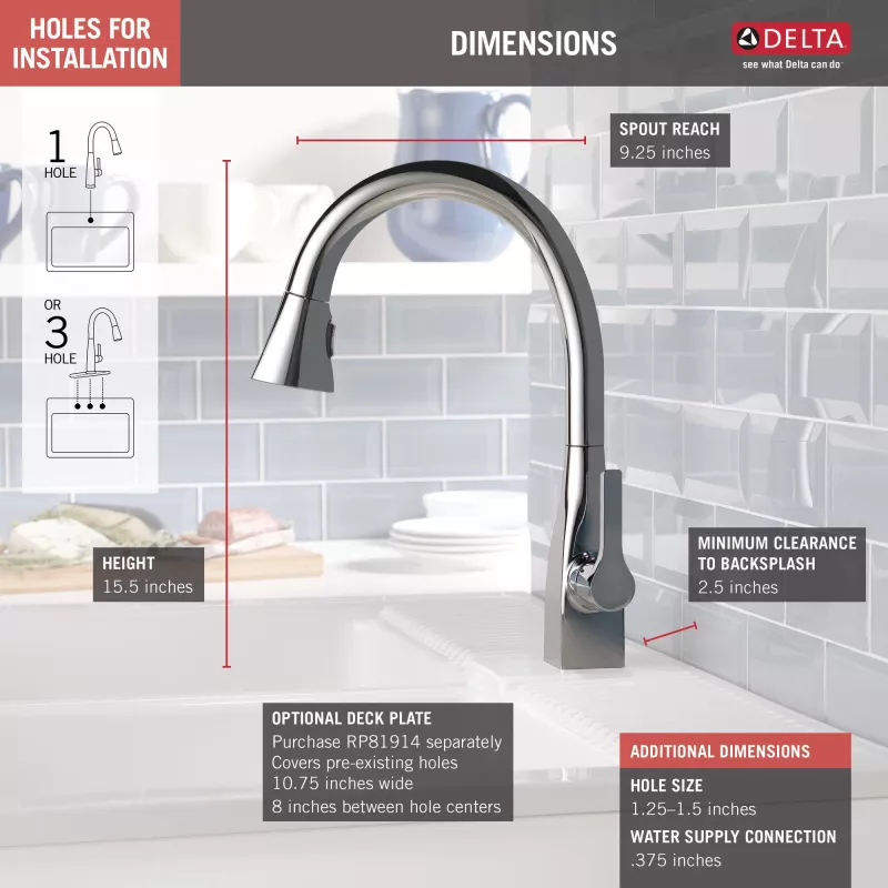 9183 Dst Mateo Single Handle Pull Down Kitchen Faucet With Shieldspray Technology 9
