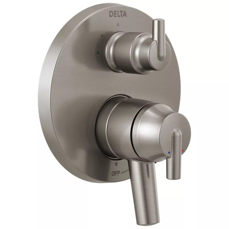 T27859-SS Trinsic Contemporary Two Handle Monitor 17 Series Valve Trim with 3-Setting Integrated Diverter