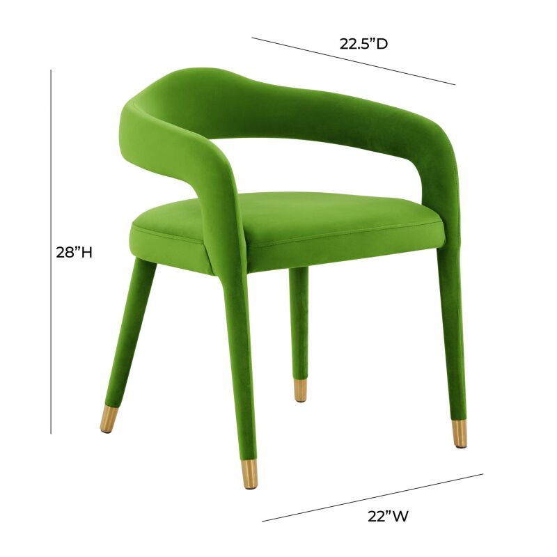 Tov D68417 Lucia Green Velvet Dining Chair 5