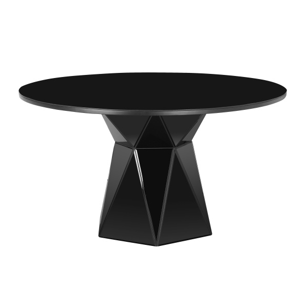 TOV-D68458 Iris Black Glass Dining Table