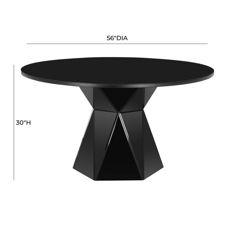 Tov D68458 Iris Black Glass Dining Table 4