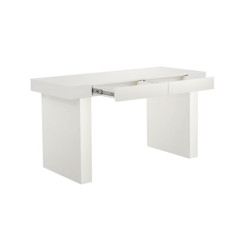 Tov H68331 Clara Glossy White Lacquer Desk 3