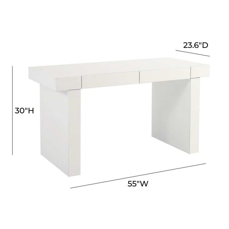 Tov H68331 Clara Glossy White Lacquer Desk 6