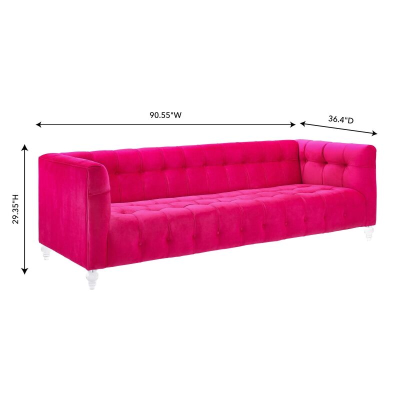Tov S110 Bea Hot Pink Velvet Sofa 5