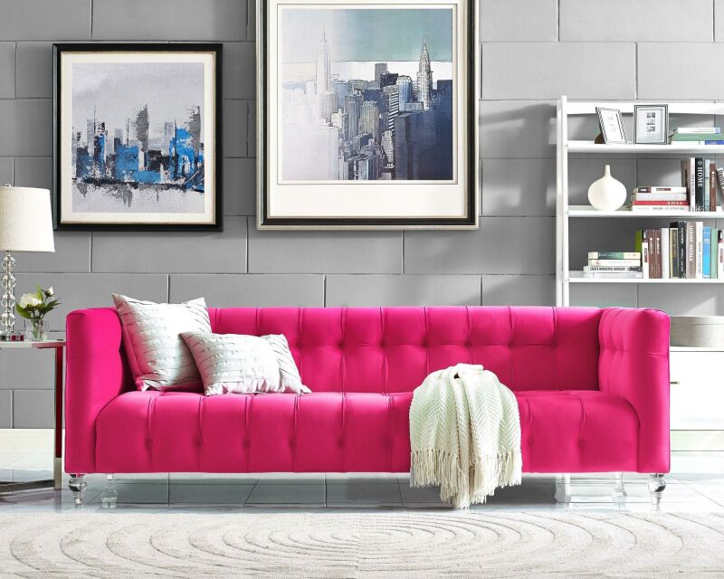 TOV-S110 Bea Hot Pink Velvet Sofa