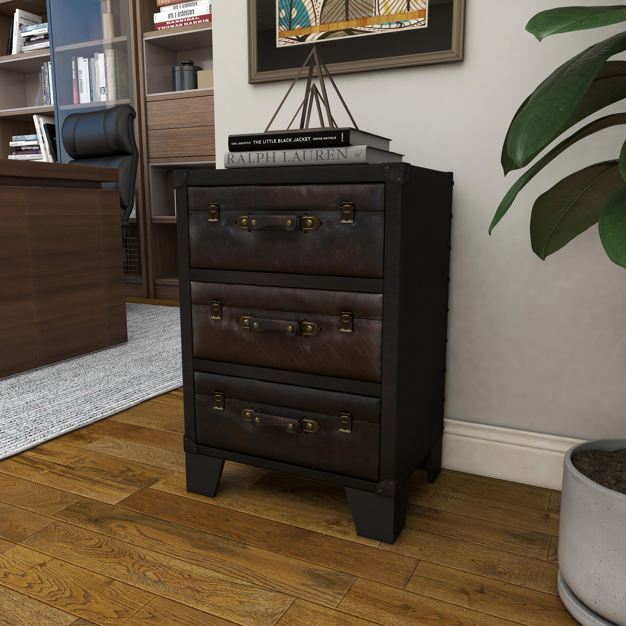 Dark Brown Wood Traditional Cabinet, 28
