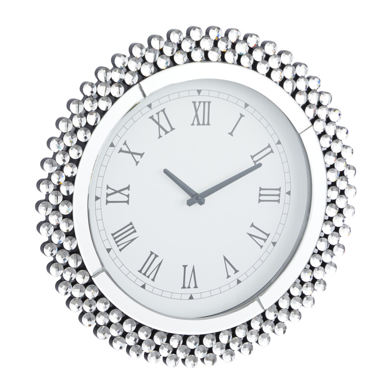 196094669855 Silver Silver Silver Wood Glam Wall Clock 20 X 2 X 20 8