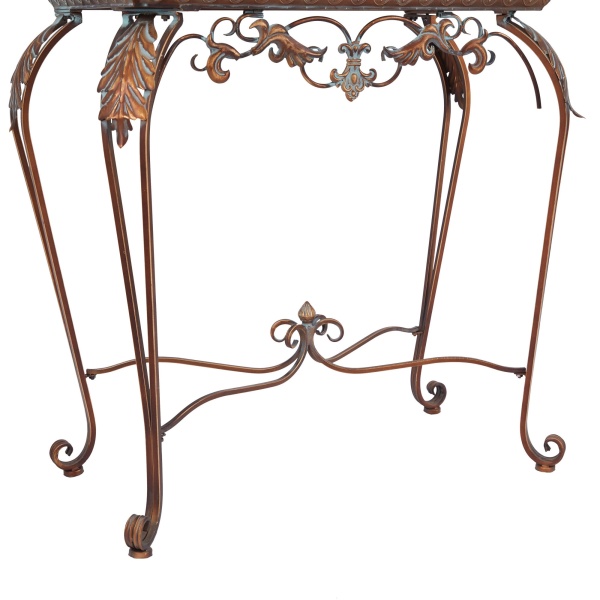 600001 Silver Set Of 2 Bronze Metal Traditional Console Table With Mirror 3