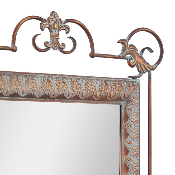 600001 Silver Set Of 2 Bronze Metal Traditional Console Table With Mirror 4