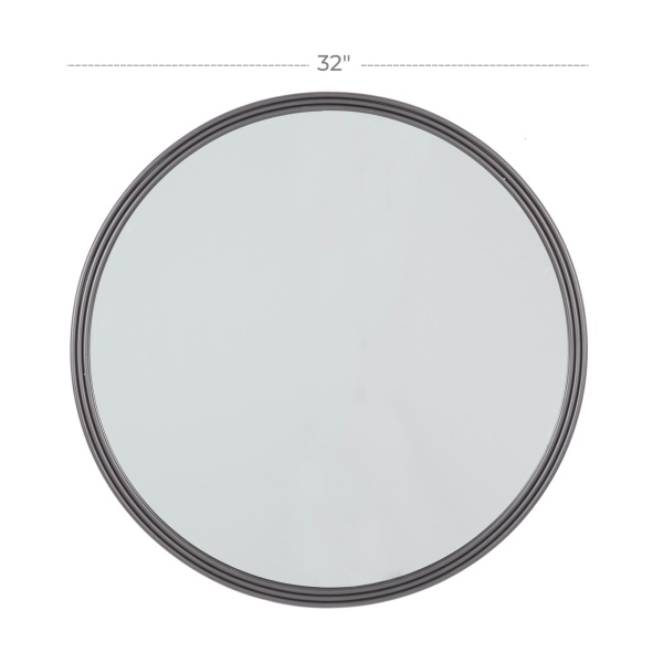 600106 Silver Industrial Metal Wall Mirror 1