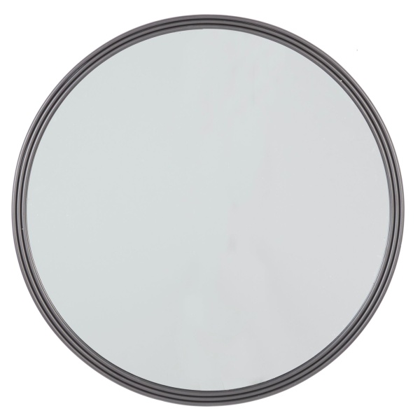 Silver Industrial Metal Wall Mirror, 32" x 32"
