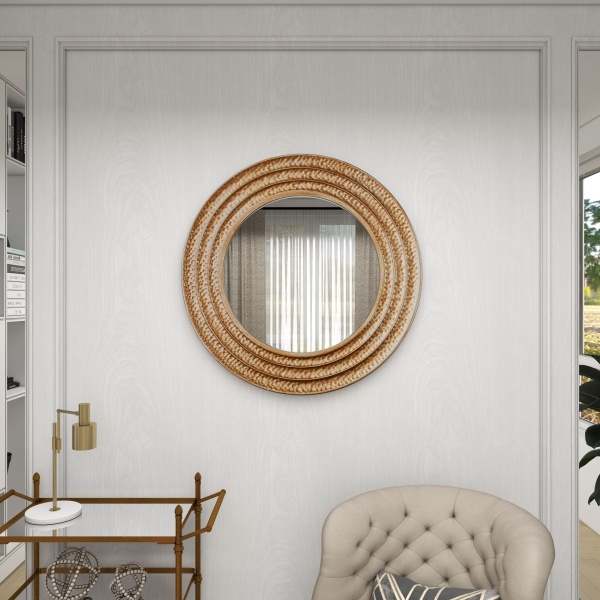 600109 Gold Glam Metal Wall Mirror 2