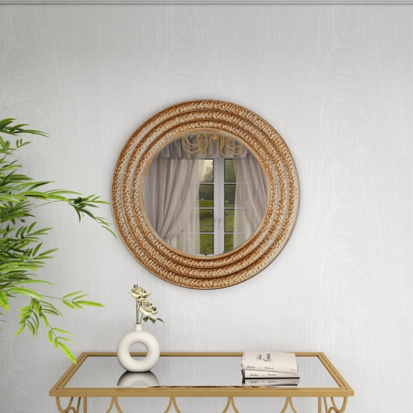 600109 Gold Glam Metal Wall Mirror 4