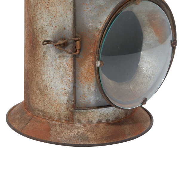 600256 Bronze Grey Metal Rustic Candle Holder Lantern 3