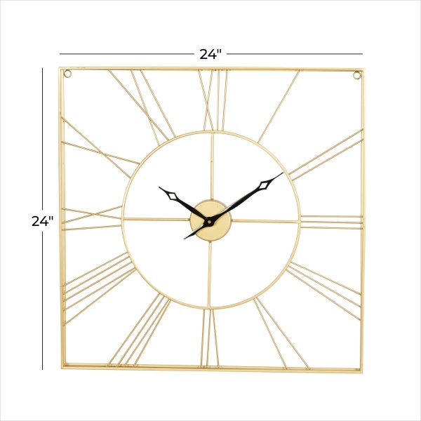 600306 Cosmoliving By Cosmopolitan Gold Metal Glam Wall Clock 2