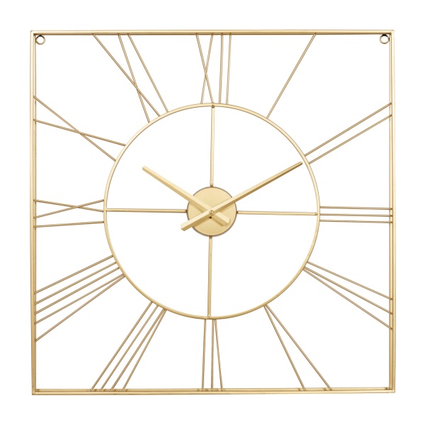600306 CosmoLiving by Cosmopolitan Gold Metal Glam Wall Clock, 24" x 24" x 2"