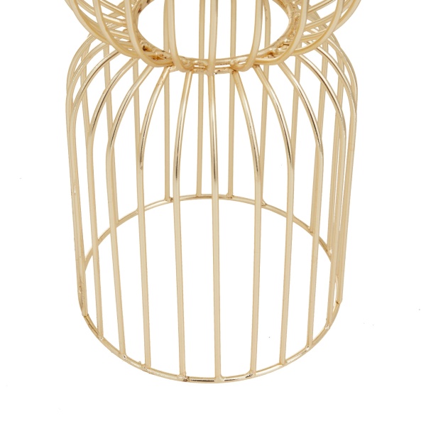 600471 Cosmoliving By Cosmopolitan Gold Metal Glam Candle Holder 3