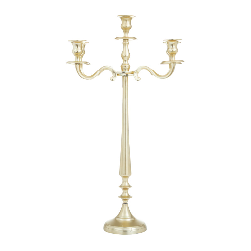 600479 Gold Gold Gold Aluminum Traditional Candelabra 24 X 13 X 13 34