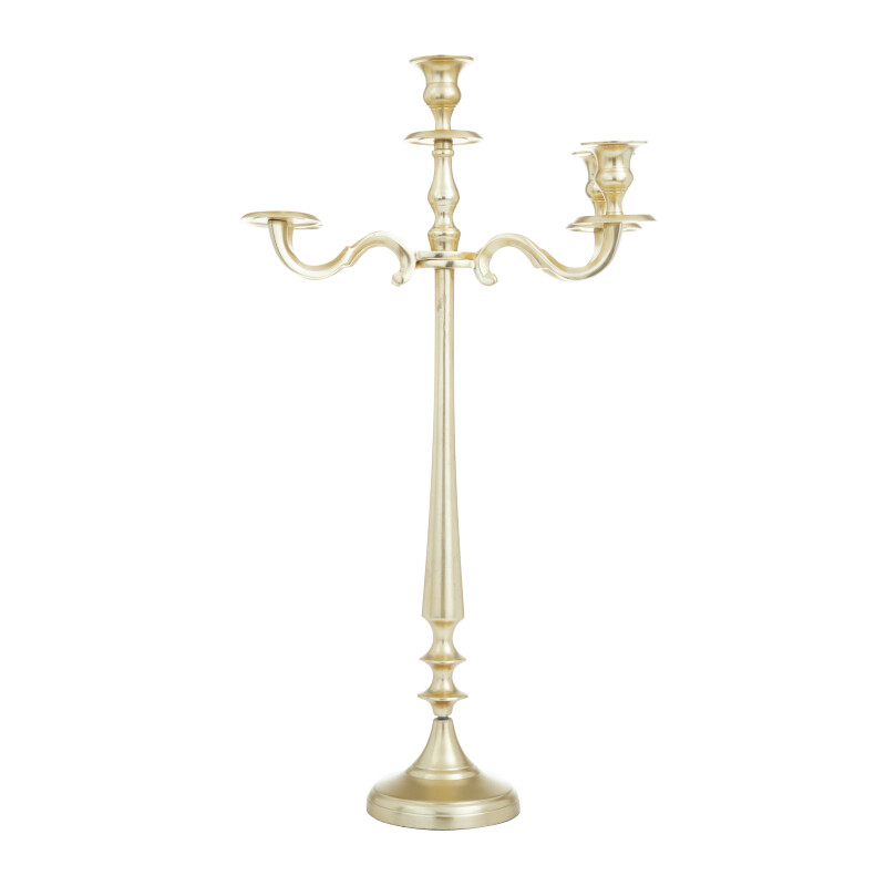 600479 Gold Gold Gold Aluminum Traditional Candelabra 24 X 13 X 13 8
