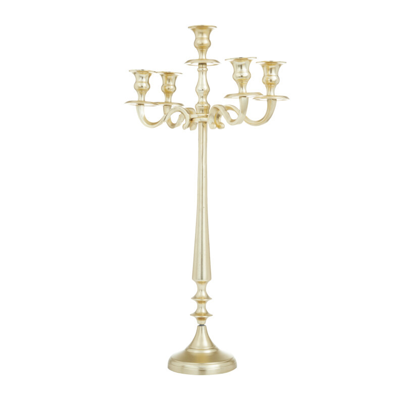 600479 Gold Gold Gold Aluminum Traditional Candelabra 24 X 13 X 13 9