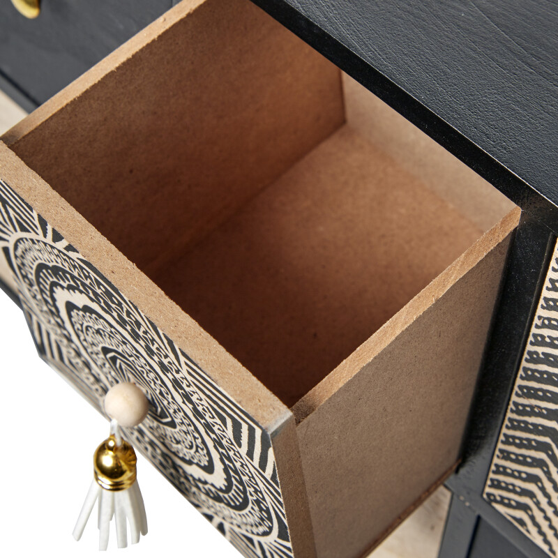 600489 Black Faux Leather And Eclectic Jewelry Box 3