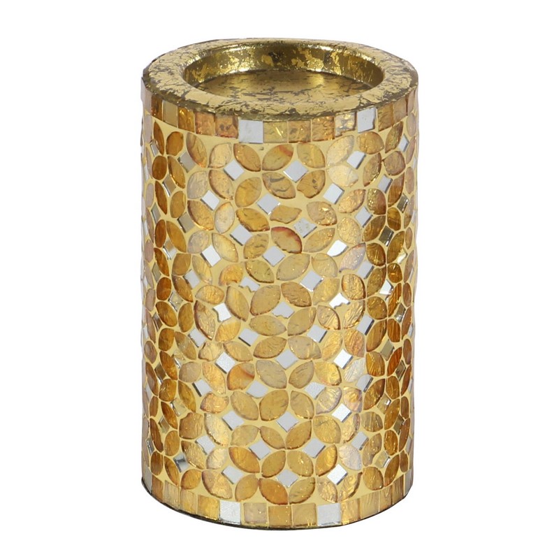 600512 Set Of 3 Gold Metal Glam Candle Holder 6