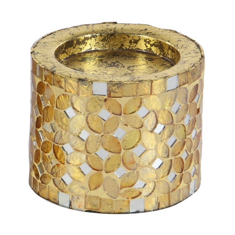 600512 Set Of 3 Gold Metal Glam Candle Holder 7