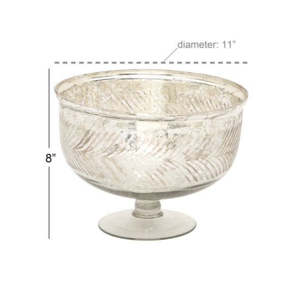 600561 Silver Glass Glam Decorative Bowl 1