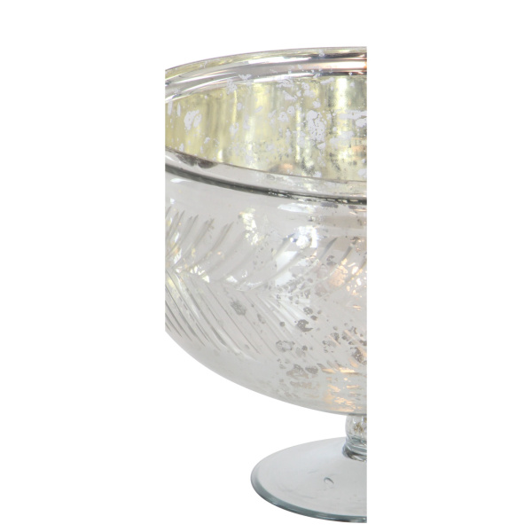 600561 Silver Glass Glam Decorative Bowl 2