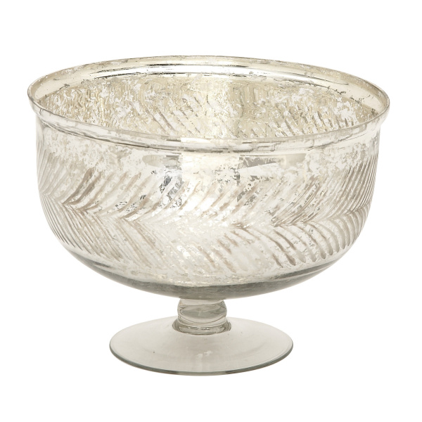 600561 Silver Glass Glam Decorative Bowl 4