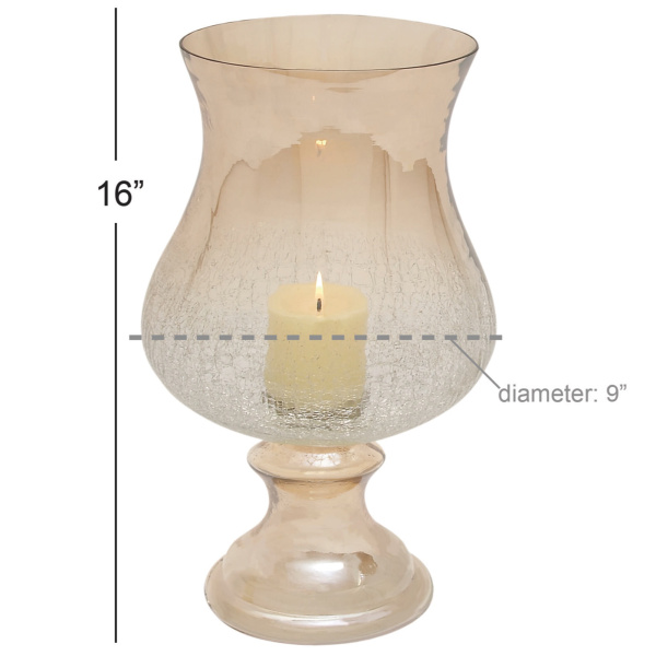 600571 Clear Gold Glass Traditional Candle Holder 1