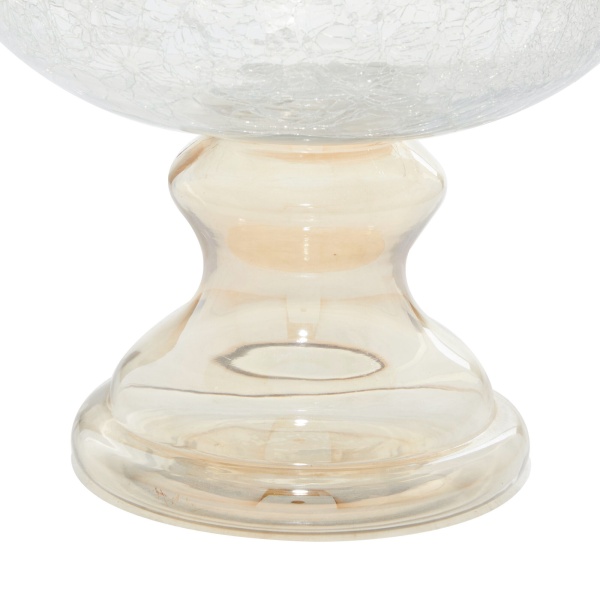 600571 Clear Gold Glass Traditional Candle Holder 3