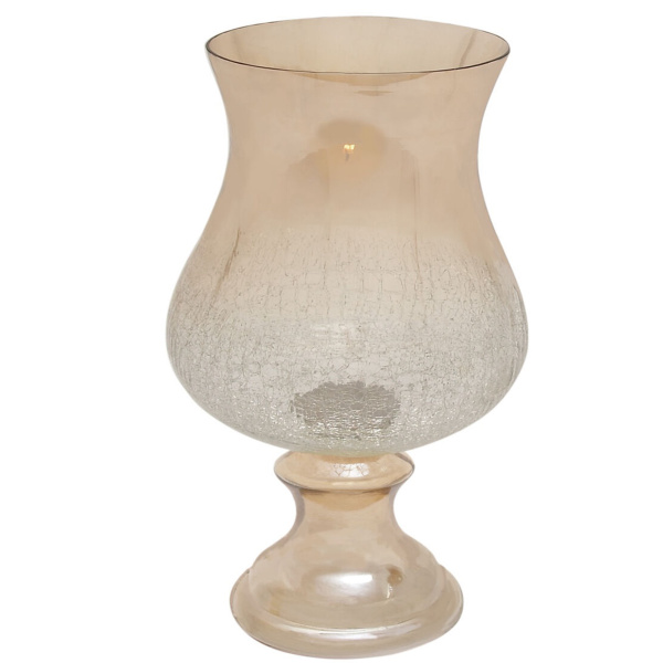 600571 Clear Gold Glass Traditional Candle Holder 4