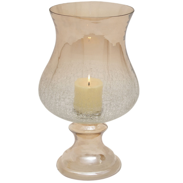 Gold Glass Traditional Candle Holder, 16" x 9" x 9"