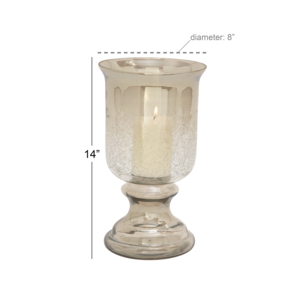 600572 Clear Brown Glass Traditional Candle Holder 2