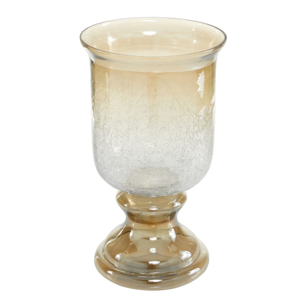 600572 Clear Brown Glass Traditional Candle Holder 3