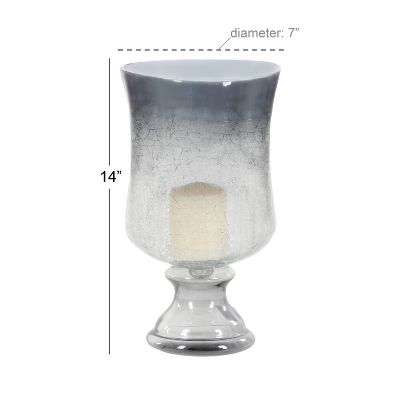600577 Clear Black Glass Traditional Candle Holder 2