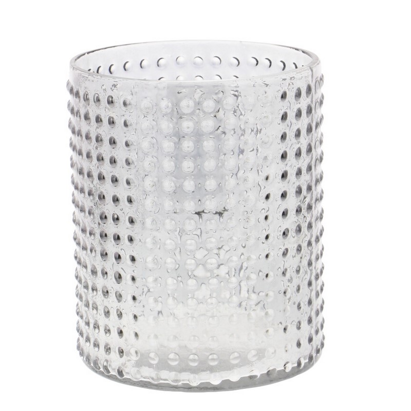 600582 Set Of 3 Clear Glass Traditional Candle Holder 2