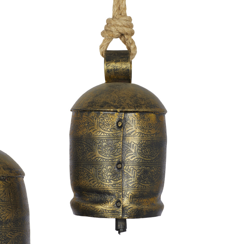 600670 Set Of 3 Bronze Metal Rustic Bell 3