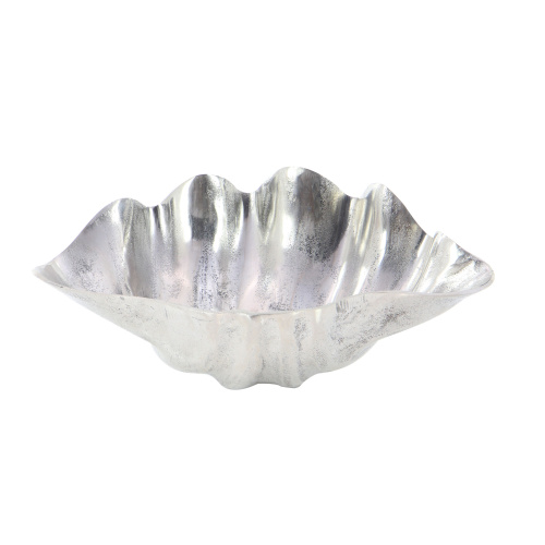 600726 Silver Aluminum Coastal Decorative Bowl 1
