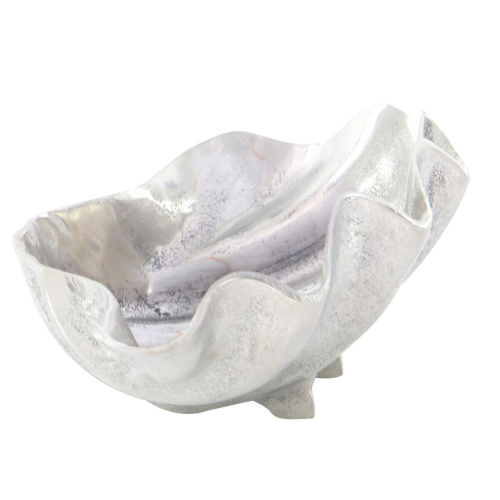 600726 Silver Aluminum Coastal Decorative Bowl 3