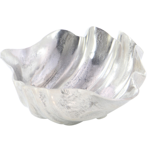 600726 Silver Aluminum Coastal Decorative Bowl 4